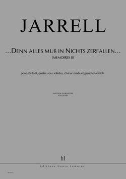 copertina ...Denn alles muss in Nichts zerfallen... Editions Henry Lemoine