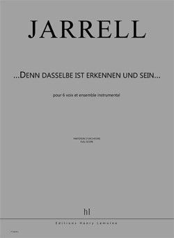 copertina ...Denn dasselbe ist Erkennen und Sein... Editions Henry Lemoine