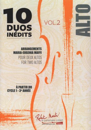 copertina 10 DUOS INEDITS VOL 2 pour 2 VIOLONS ALTOS Editions Robert Martin