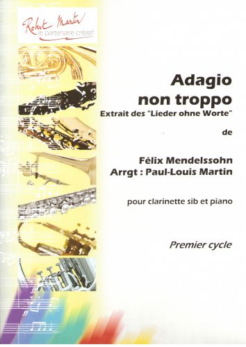 copertina Adagio Non Troppo, Extrait des Lieder Ohne Worte Editions Robert Martin
