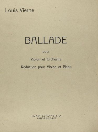 copertina Ballade Op.52 Editions Henry Lemoine