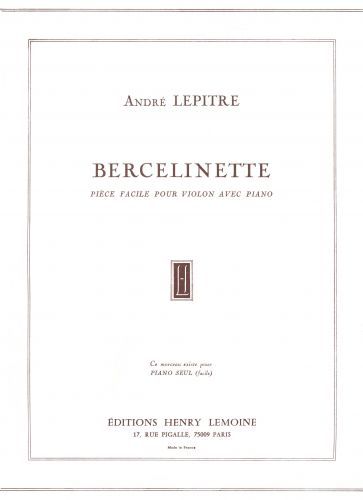 copertina Bercelinette Editions Henry Lemoine