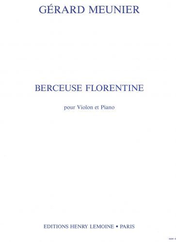 copertina Berceuse florentine Editions Henry Lemoine