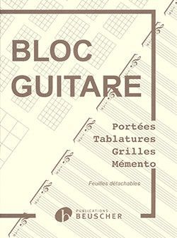 copertina Bloc guitare - Tablatures, grilles et chord boxes Hexamusic