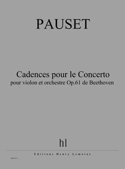 copertina Cadences pour le Concerto pour violon et orchestre Op.61 de Beethoven Editions Henry Lemoine