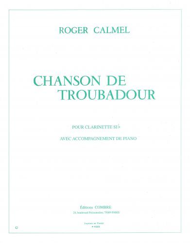 copertina Chanson de troubadour Combre