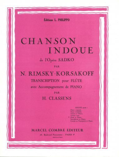 copertina Chanson hindoue de l'opra Sadko Combre