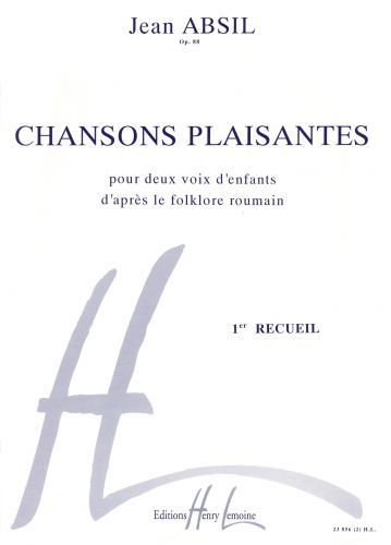 copertina Chansons plaisantes Vol.1 Op.88 Editions Henry Lemoine