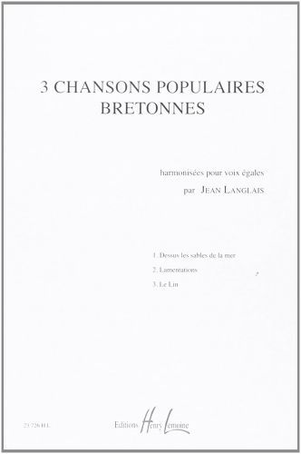 copertina Chansons populaires Bretonnes (3) Editions Henry Lemoine