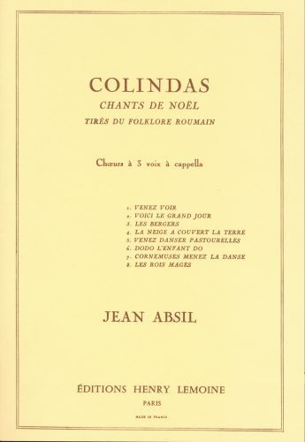 copertina Colindas Op.87 Editions Henry Lemoine