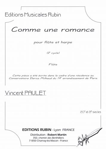 copertina Comme une romance pour flte et harpe Martin Musique