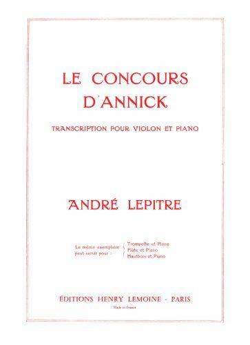 copertina Concours d'Annick Editions Henry Lemoine