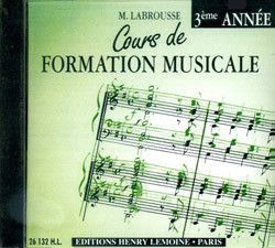 copertina Cours de formation musicale Vol.3 CD seul Editions Henry Lemoine