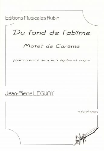copertina Du fond de l'abme - Motet de Carme - pour chur  deux voix gales et orgue Martin Musique