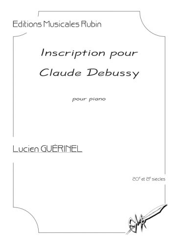 copertina INSCRIPTION POUR CLAUDE DEBUSSY pour piano Martin Musique