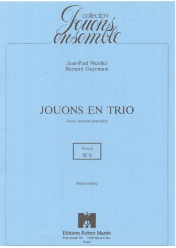 copertina Jouons En Trio Editions Robert Martin