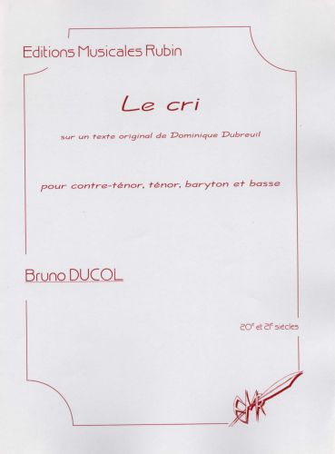 copertina LE CRI pour contre-tnor, tnor, baryton et basse Martin Musique