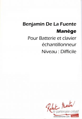 copertina MANEGE pour BATTERIE ET ELECTRONIQUE Editions Robert Martin