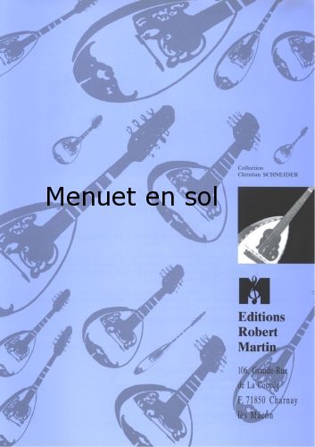 copertina Menuet En Sol Editions Robert Martin