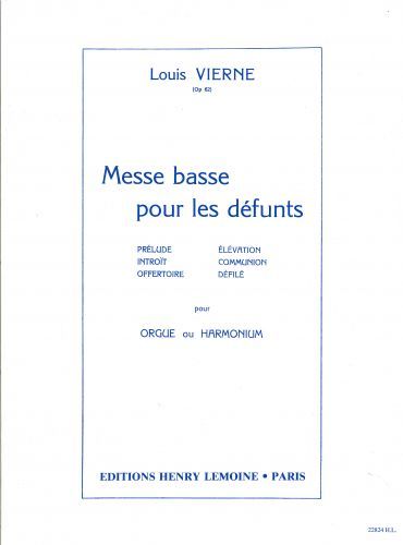 copertina Messe basse pour les dfunts Op.62 Editions Henry Lemoine