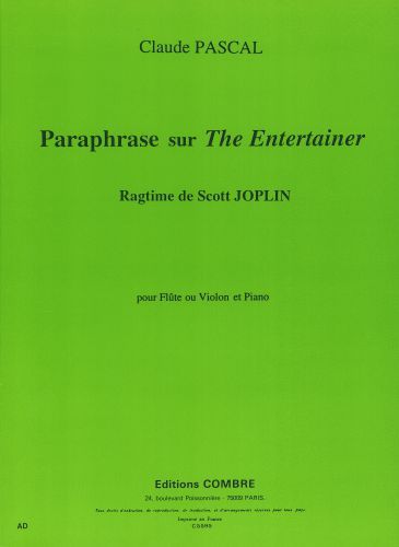 copertina Paraphrase sur the Entertainer de S. Joplin Combre