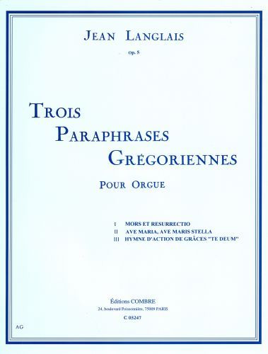 copertina Paraphrases grgoriennes (3) Op.5 Combre