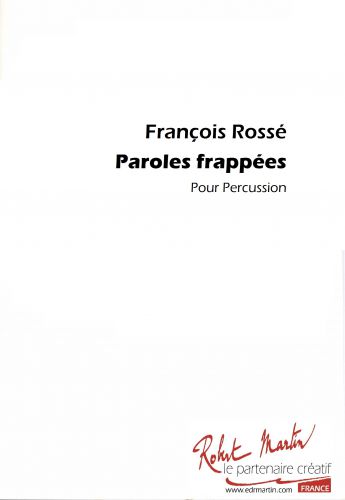 copertina PAROLES FRAPPEES Editions Robert Martin