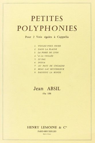 copertina Petites polyphonies Op.128 Editions Henry Lemoine