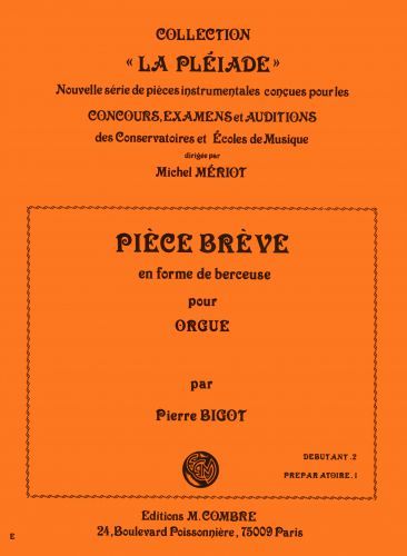 copertina Pice brve en forme de berceuse Combre