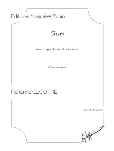 copertina Sun pour quatuor  cordes Martin Musique
