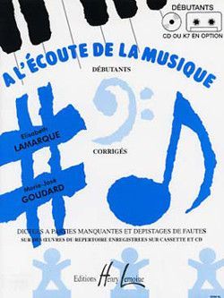 couverture A l'coute de la musique dbutant - professeur Editions Henry Lemoine