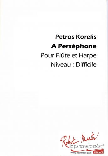 couverture A PERSEPHONE pour KORELIS PETROS Editions Robert Martin