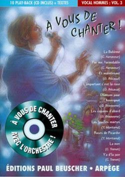 couverture A vous de chanter - Voix homme Vol.3 Paul Beuscher