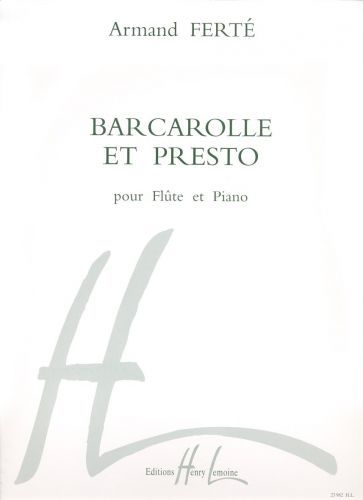 couverture Barcarolle et presto Editions Henry Lemoine