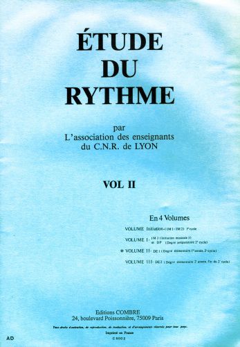 couverture C.N.R. de Lyon - Etude du rythme Vol.2 Combre