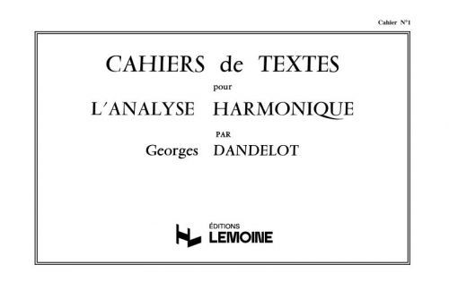 couverture Cahiers de textes L'analyse harmonique Vol.1 Editions Henry Lemoine