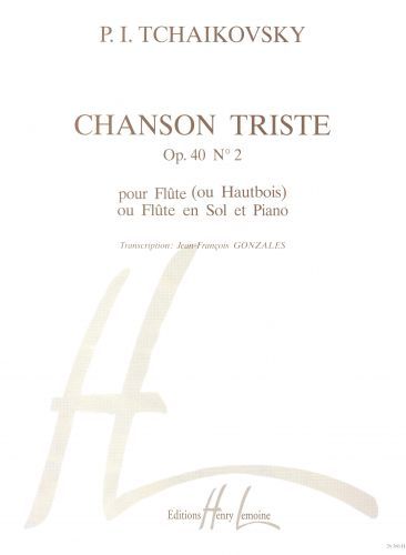 couverture Chanson triste Op.40 n2 Editions Henry Lemoine