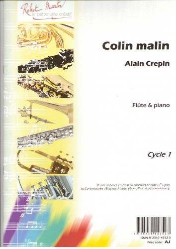 couverture Colin Malin Editions Robert Martin