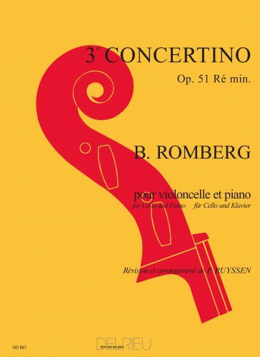 couverture Concertino n3 Op.51 en R min. Delrieu