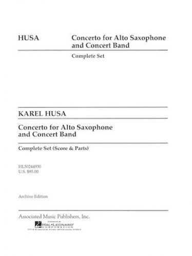 couverture Concerto for Alto Saxophone and Concert Band Schirmer