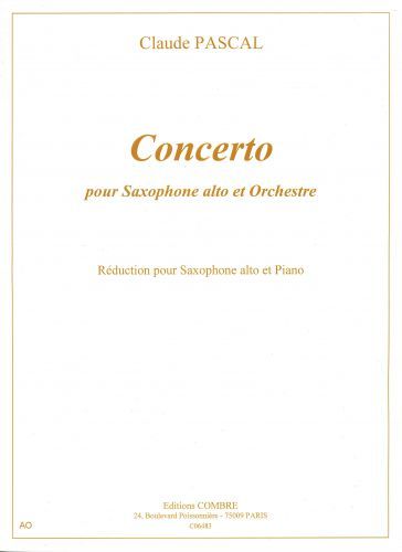 couverture Concerto pour saxophone alto Combre