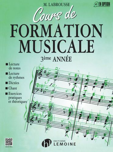 couverture Cours de formation musicale Vol.3 Editions Henry Lemoine