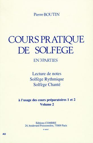 couverture Cours pratique de solfge Vol.2 Combre