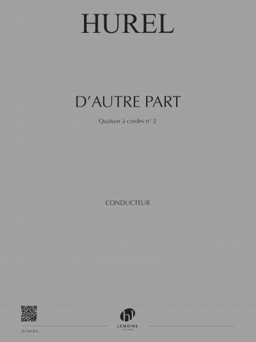 couverture D'autre part - Quatuor n2 Editions Henry Lemoine