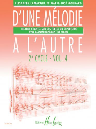 couverture D'une mlodie  l'autre Vol.4 Editions Henry Lemoine