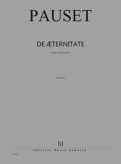 couverture De Aeternitate Editions Henry Lemoine