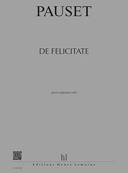 couverture De Felicitate Editions Henry Lemoine