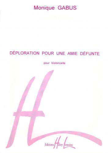 couverture Dploration pour une amie dfunte Editions Henry Lemoine