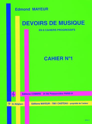 couverture Devoirs de musique cahier 1 Combre