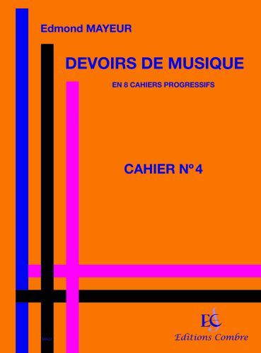 couverture Devoirs de musique cahier 4 Combre